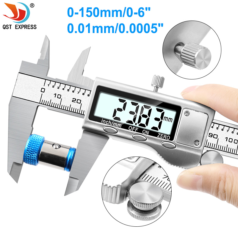 Digital Caliper 150Mm Stainless Steel - Calibro digitale in metallo di alta