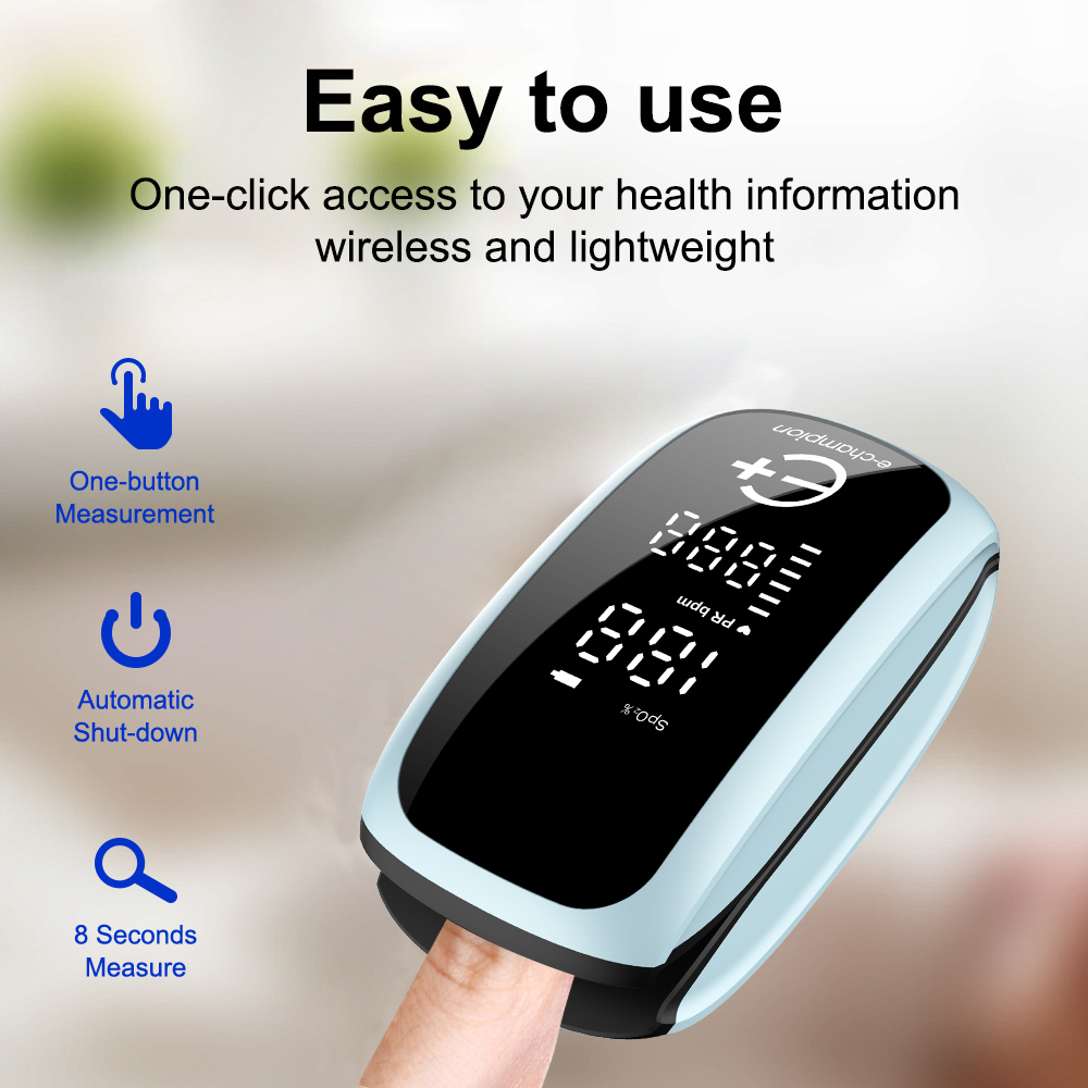 Pulse Oximeter Fingertip Rechargeable - Ossimetro medico ricaricabile con cinturino, misuratore