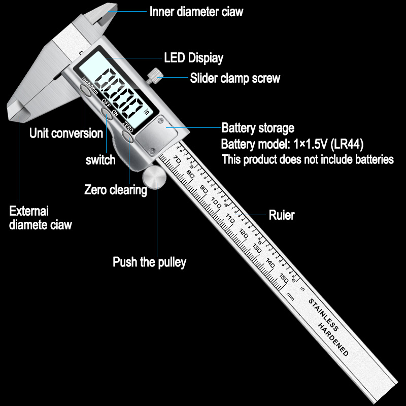 Calibro digitale in metallo di - Digital Caliper 150Mm Stainless Steel recensione e prezzo